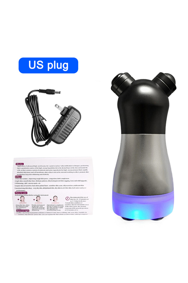 black no Box US Microcurrent RF LED Photon Beauty Machine NeedleFree Electroporation Massager for F