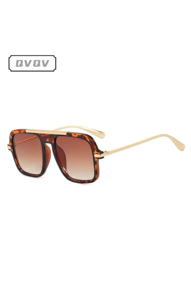 Leopard Brown QVQV Brand Design Square Oversized Sunglasses for Women Men Fashion Popular Leopard Ch
