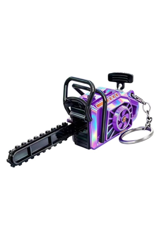 Purple FTCY Mini Chainsaw Model Key Rings Pendant Realistic Logging Saw Key Adults Stress Relief Ke