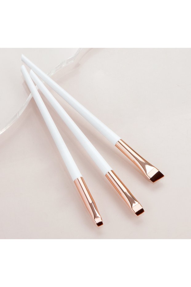 white gold 3pcs 3pcs Blade Eyeliner Brush Eyebrow Brush Portable Flat Fine Eyeliner Pencil Eyebrow C