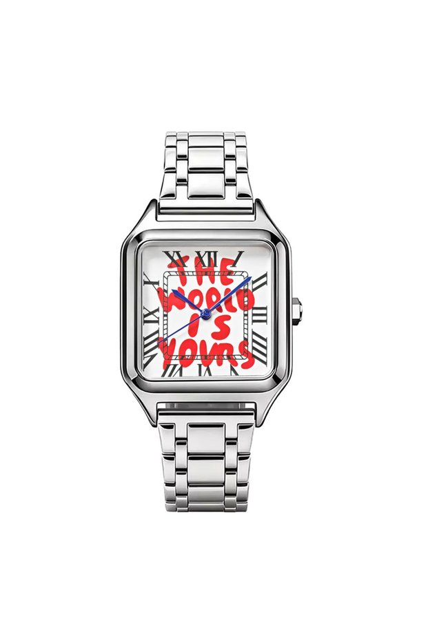 Ivory 2026 New Creative "Time Is Money" Men's Watch Square Luxury Quartz Watch Graffiti Dial Streetw