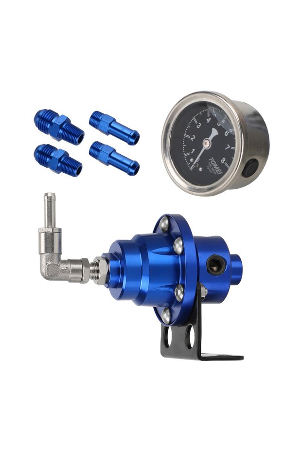 Blue Universal Aluminum Vehicle Refitting fuel Supercharger Adjustable Fuel Pressure Regulator with