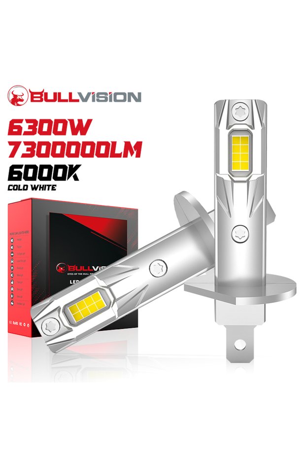 H1 6000K Cold White H1 LED Headlight Bulb 6300W High Power Auto Fog Lamp 6500K 12V Led Lights for Ca