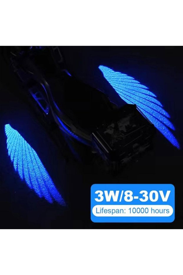 B 2pcs Angel Wings Welcome Light For Motorcycle LED Underbody Light Projector Decorative Atmosphere