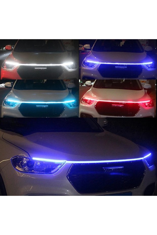 ICE Blue 120cm LED Daytime Running Light Scan Starting Car Hood Decorative Lights DRL Auto Engine Ho