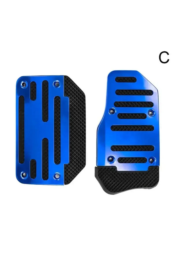 blue Automatic Transmission Car Foot Gas Pedal Set Cover Non-Slip Pedals Brake Kit Fuel Universal Al