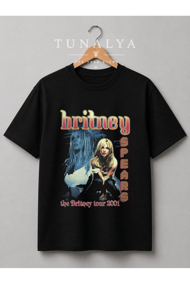تي شيرت كبير الحجم بتصميم بريتني سبيرز، مناسب للرجال والنساء.