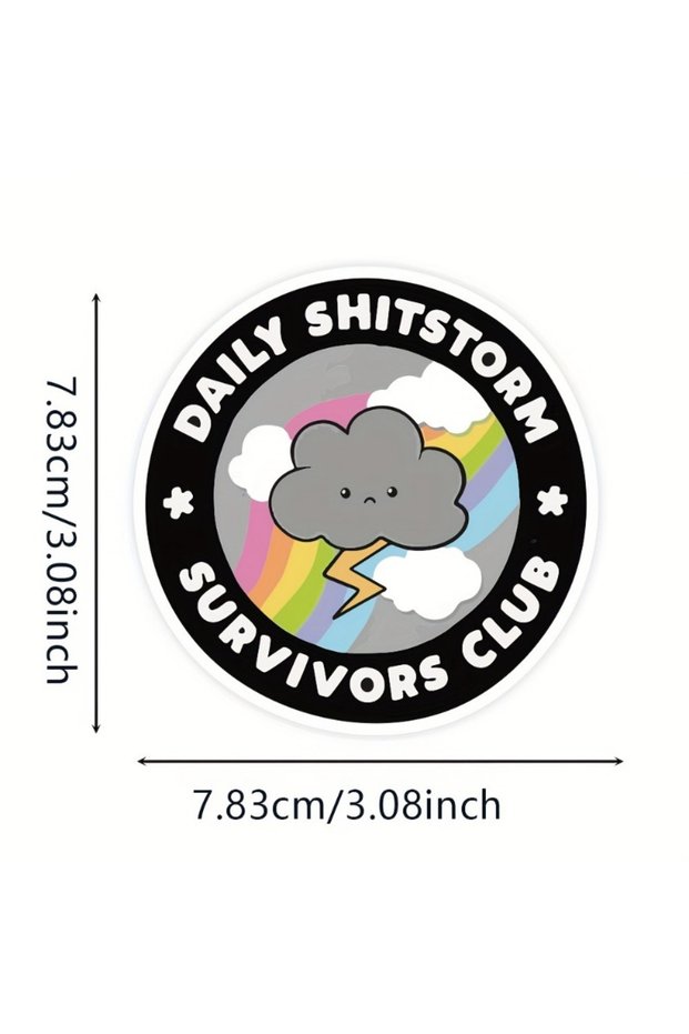 7.83x7.83CM CH-WY-G 1PC Daily Shitstorm Survivors Club Motorcycle Stickers Waterproof Motorbike Fair