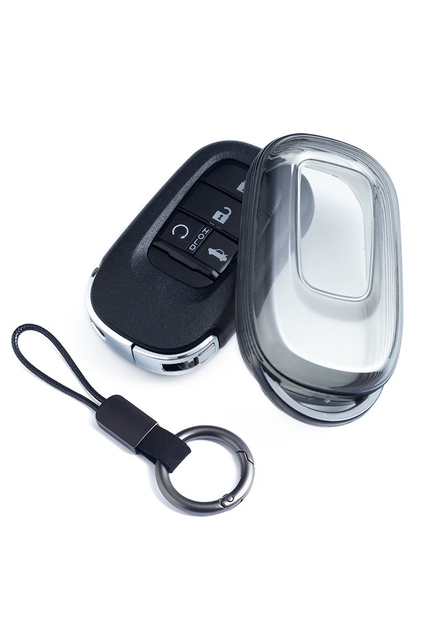 1x Key Case Keychain Slim Car Key Fob Case Cover Keychain For Honda Civic Accord CR-V HR-V ZR-V Pilo