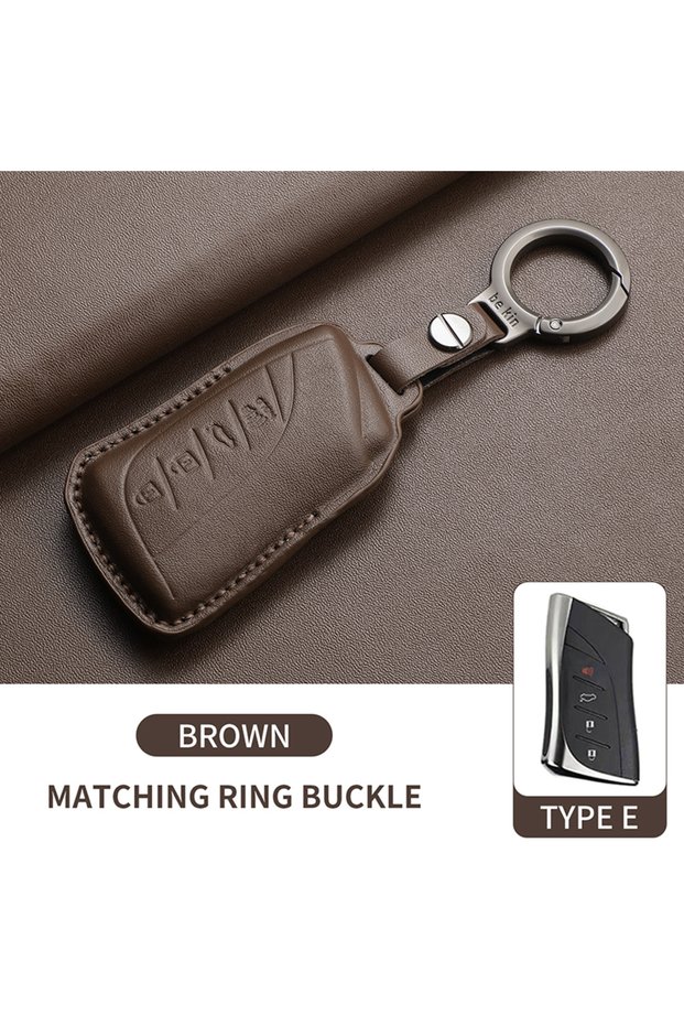 Brown E1 Genuine Leather Car Key Case Cover for Lexus NX ES UX US RC LX GX IS RX 200 250h 350h LS 45