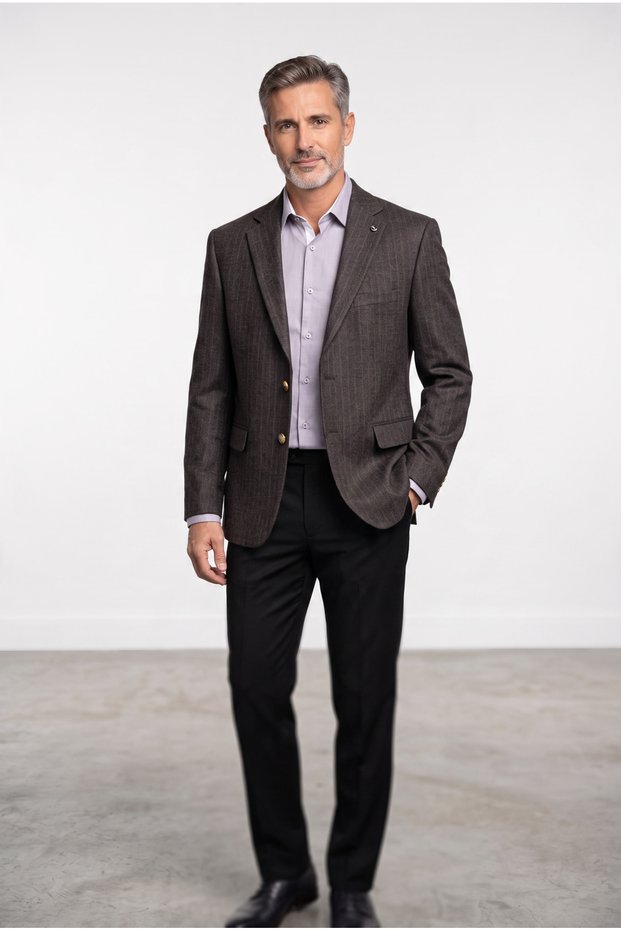 Men's Classic-Fit 4-Drop Wool Single-Breasted Jacket