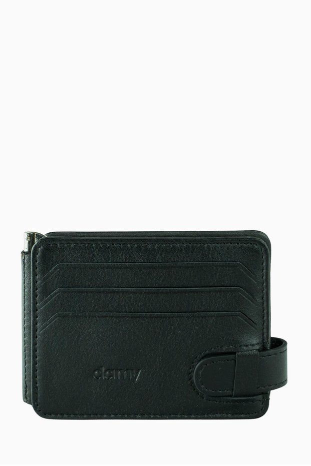 Genuine Leather Horizontal Men's Card Holder 508 - Black