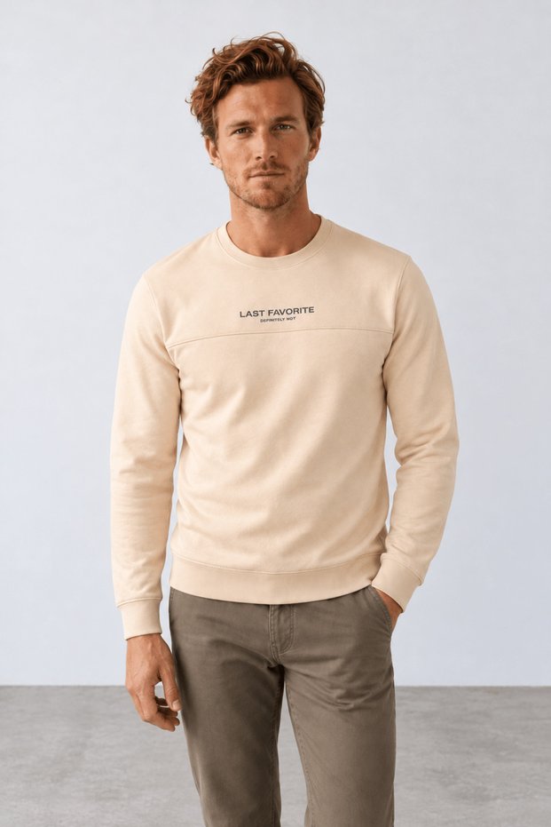 New season klok men's regular fit crew neck pique sweatshirt.