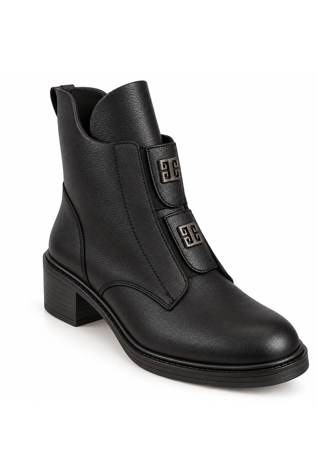 Marven Black Genuine Leather Women's Boots