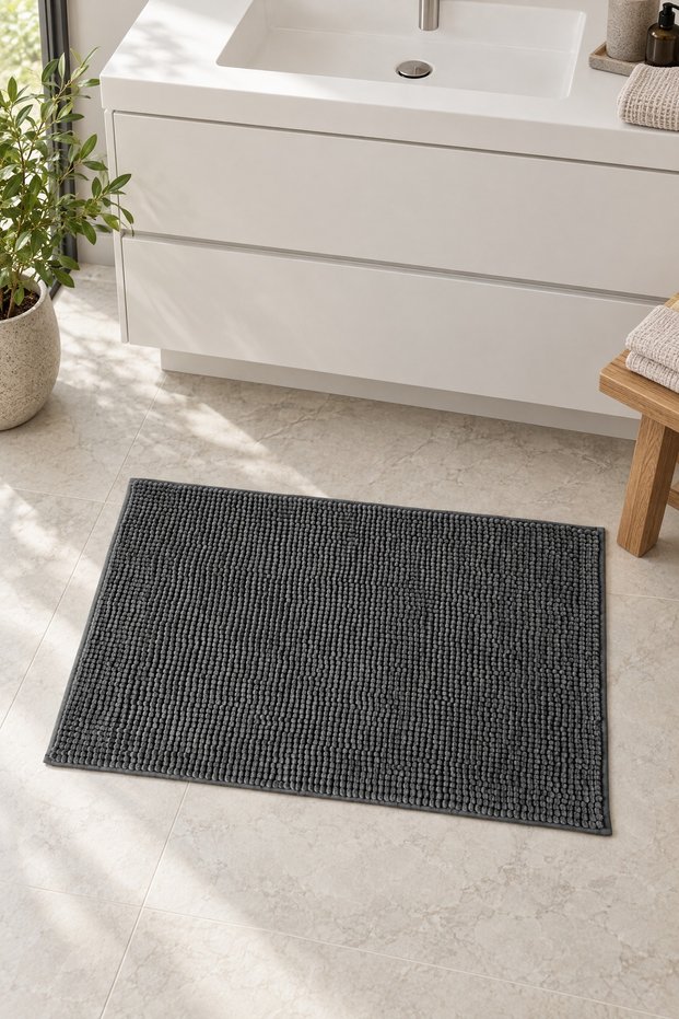 Macaroni Non-Slip Base Bath Mat 50X80 cm Anthracite