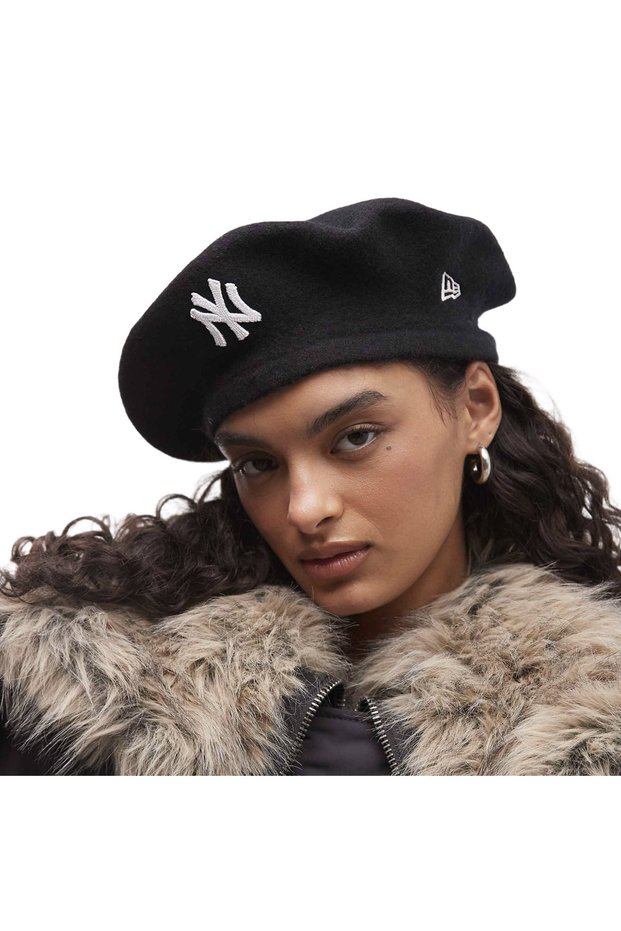 WOOL SCRIPT BERET NEYYAN BLK 60915736 Μαύρο