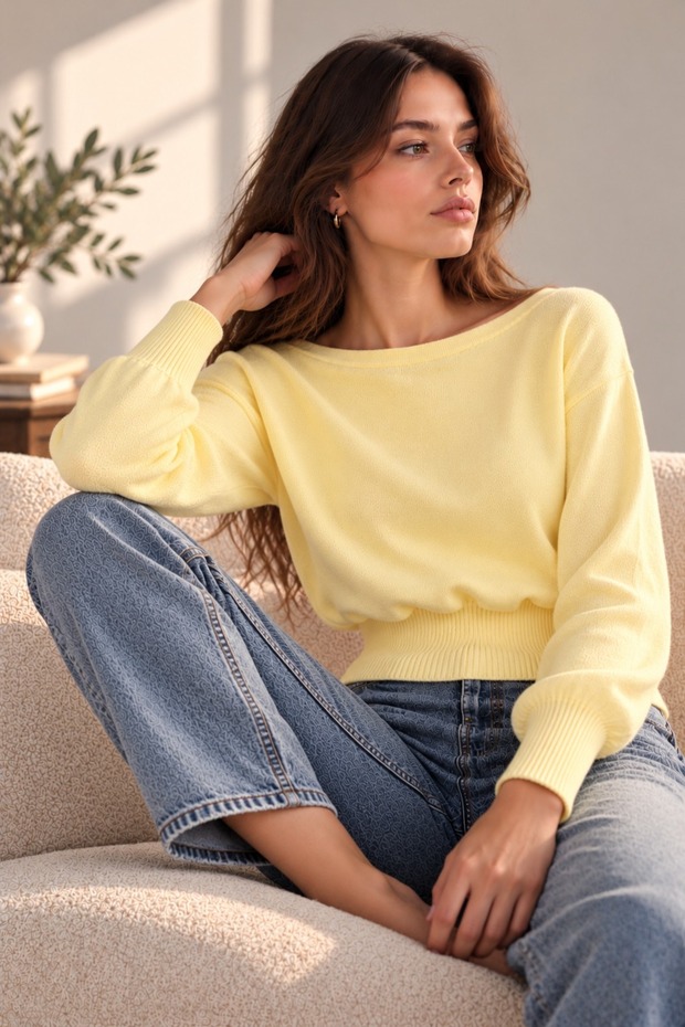 Women's Ribbed Thin Knit Sweater
