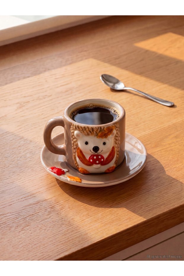 Hedgehog figured ceramic coffee cup 110 ml