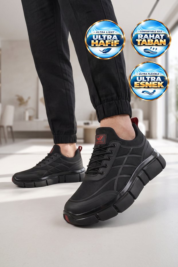 Men's Sneakers Stride 7525 Black-Red