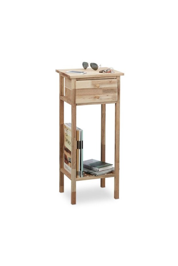 Walnut Side Table with Drawer