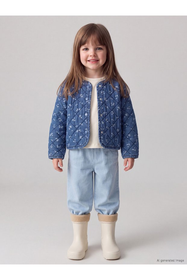 Trendy Picks from Kübra Butik: Floral Cotton Girl's Jacket