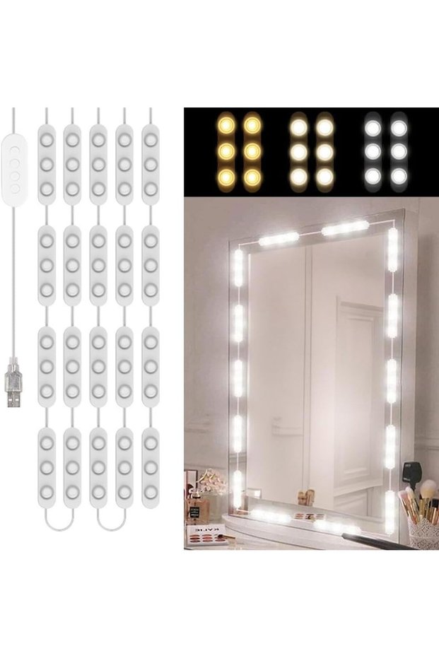 3 Color 10 Level Brightness Adjustable USB LED Vanity Make Light