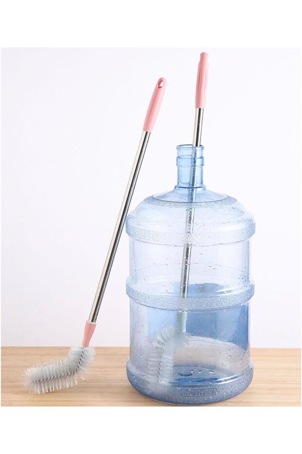 2 Pack 28" Long Bottle Brush, 3 & 5 Gallon Bottle Cleaner Brush, Bendable Replaceable Brush Head Bot