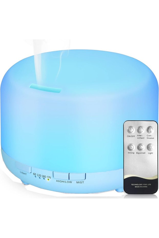 500ML Essential Oil Diffuser with Remote Control, BPA Free Aromatherapy Diffuser, Cool Mist Humidifi