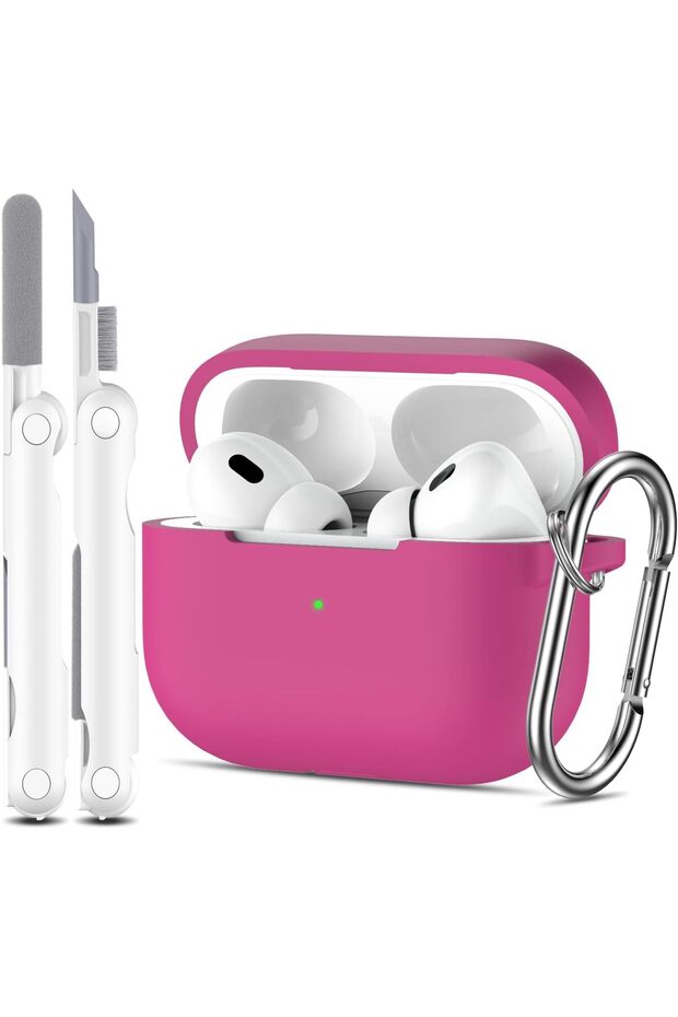 for AirPods Pro 2 Case Soft Silicone -Rose Pink