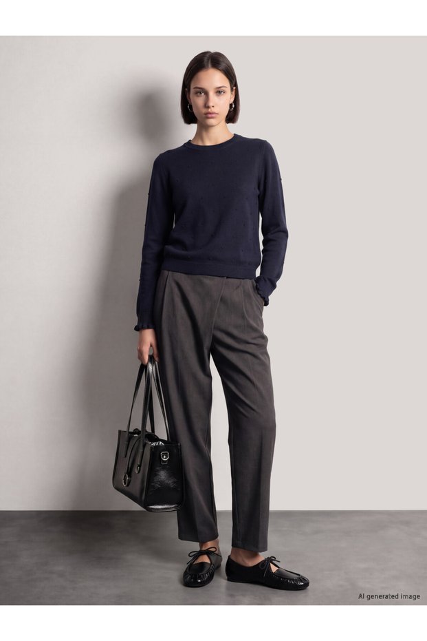 Quality Pieces from Çelebi Store Zero Roba Collar Embroidered Women's Knitwear Sweater