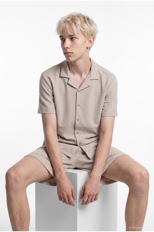 Men's Textured Relaxed Fit Shirt