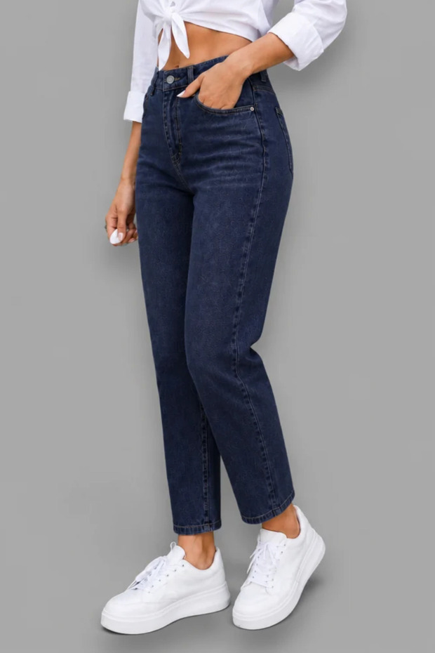 Boyfriend Yüksel Women's Jeans, Relaxed Fit, Mom Fit - denim fabric