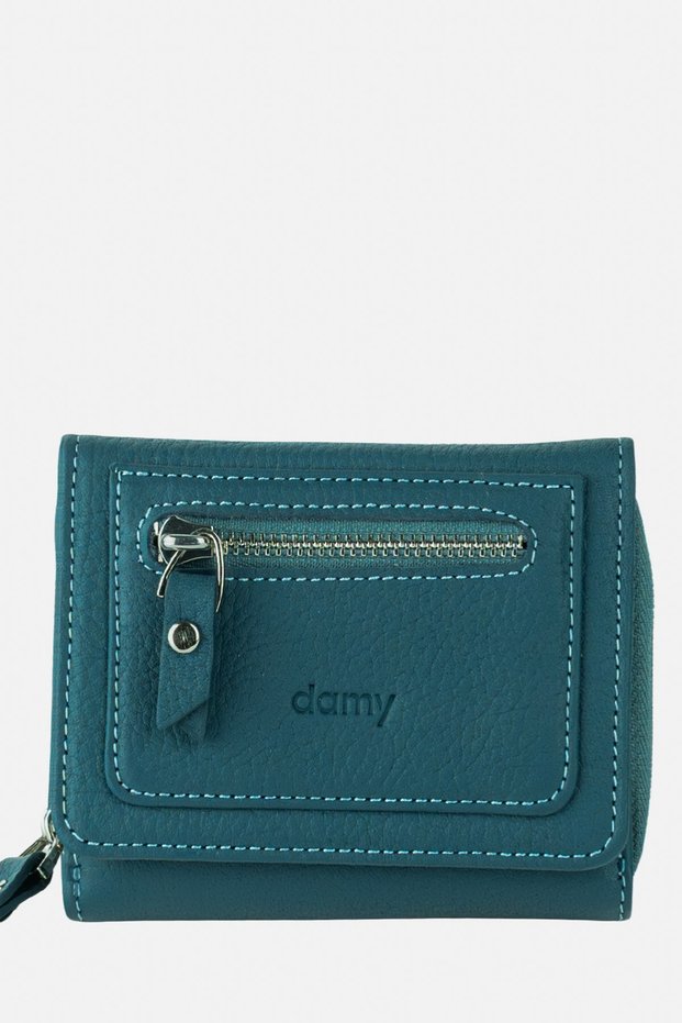 Genuine Leather Women's Wallet Portfolio – Credit Card Holder, Paper Money Compartment 932Mg - Blue
