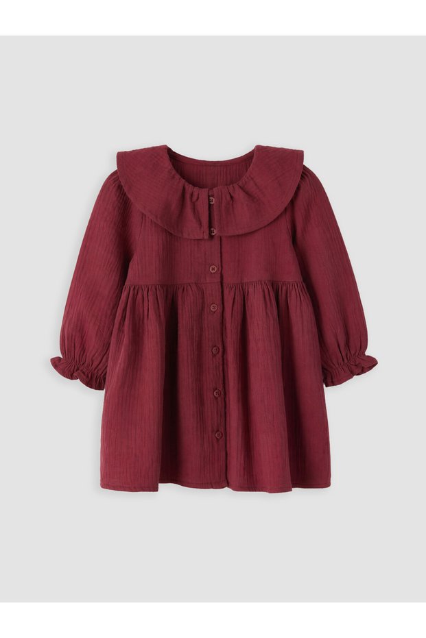 ESVAB • Modern & Elegant Baby Girl Pleated Dress with Peter Pan Collar