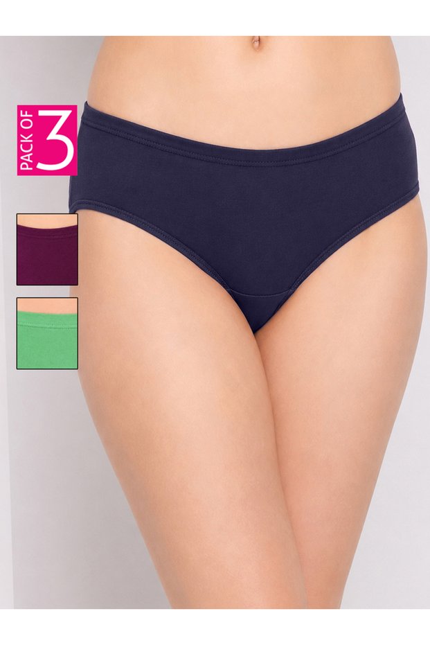 Pack of 3 -Mid Waist Hipster Panties