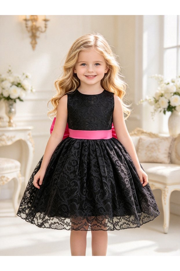 Black Lace Sleeveless Dress