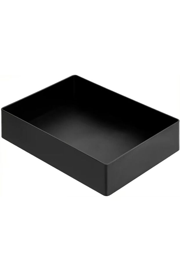Rectangular Plastic Desk Organizer, Accessory Tray, Black