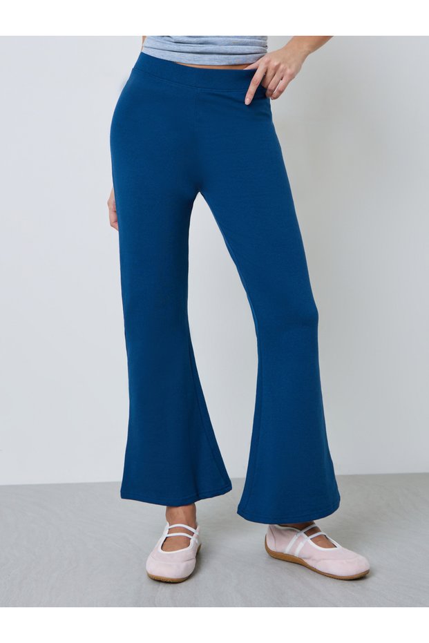 Medium Blue Fit and Flare Fleece Leggings