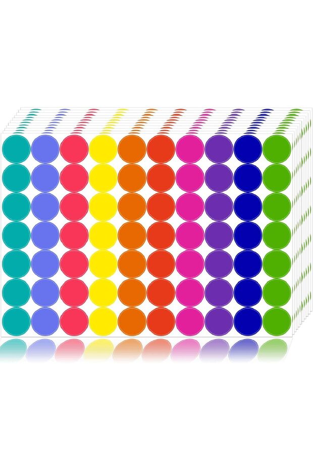 1400 قطعة من ملصقات النقاط الملونة، ملصقات دائرية للترميز اللوني، ملصقات دائرية بنقاط، ملصقات بنقاط بولكا دائرية