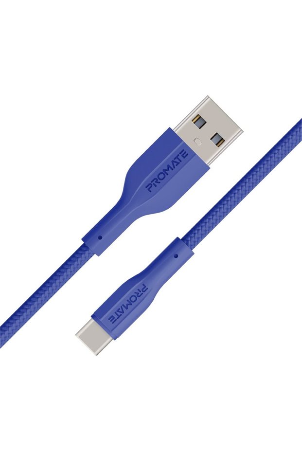 من USB-A إلى Type-C ™ كابل، سيليكون فاخر مقاوم للتشابك، شحن سريع بقوة 10 واط مع نقل بيانات بسرعة 480 ميجابت في الثانية.