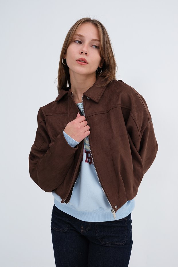 Suede Bomber Jacket C3562