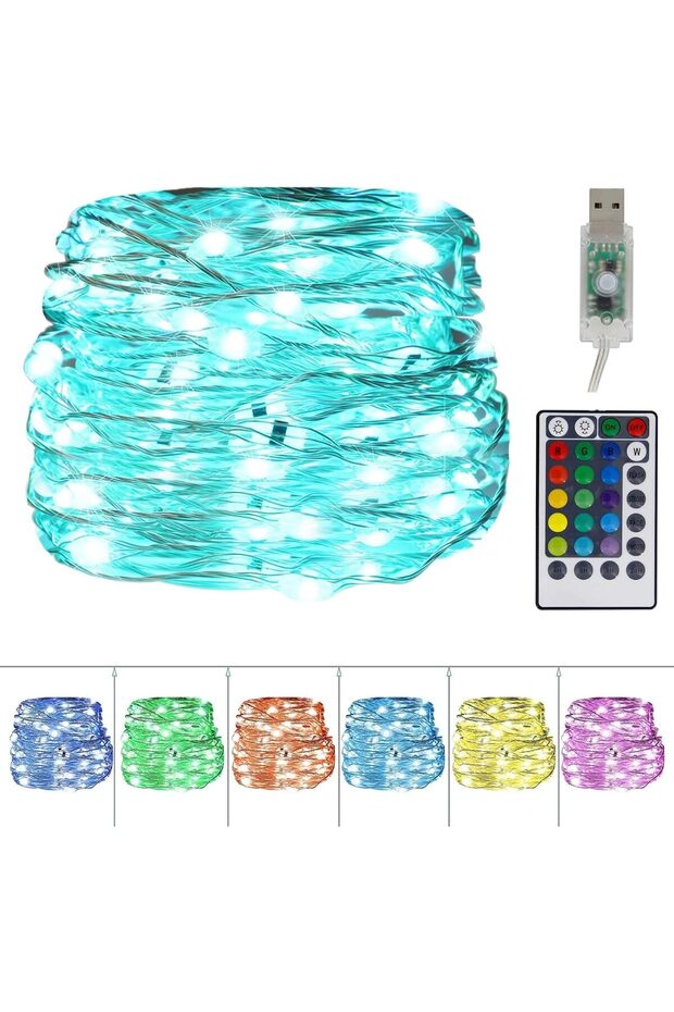 Fairy String Lights, 10m 100 LED Rainbow Twinkle Lights, Fairy Lights with Timer, Remote Controlled