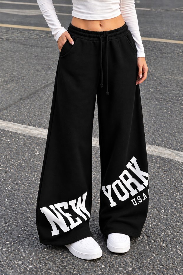 Women's New York-Printed Stylish and Comfortable Oversized Casual Streetwear Sweatpants
