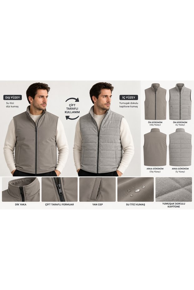 Men's Reversible Double-Zip Vest – 3 Color Options