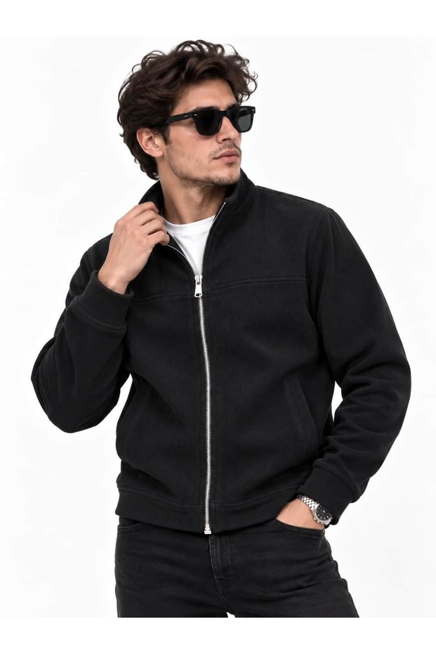 Men's Fleece-Lined Velvet Jacket