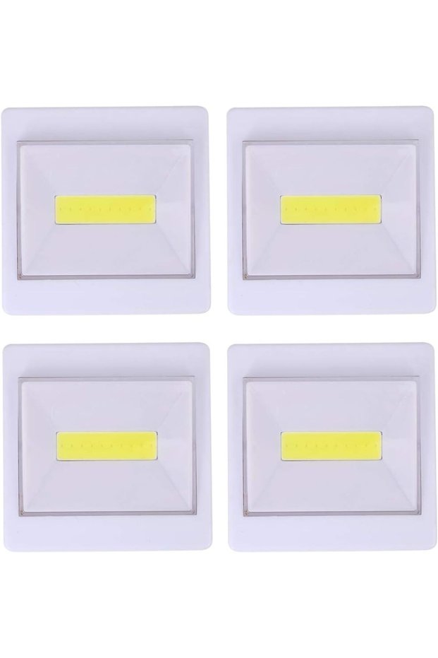 مجموعة من 4 قطع، مصباح LED محمول متعدد الألوان - مصباح طوارئ عالي الإضاءة، يستخدم لفحص البطاريات.