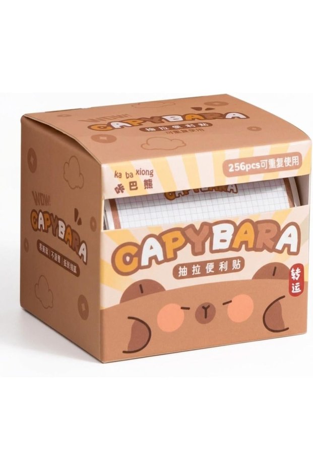 Capybara Sticky Notes Roll with Pull Out Dispenser Boxes, 256 Sheets Pull Out Full Adhesive Memo Pad