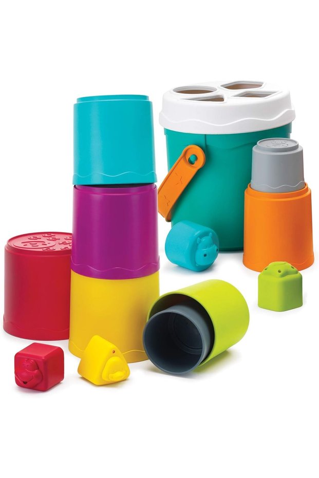 shape sorting stack n nest bucket 10-pieces