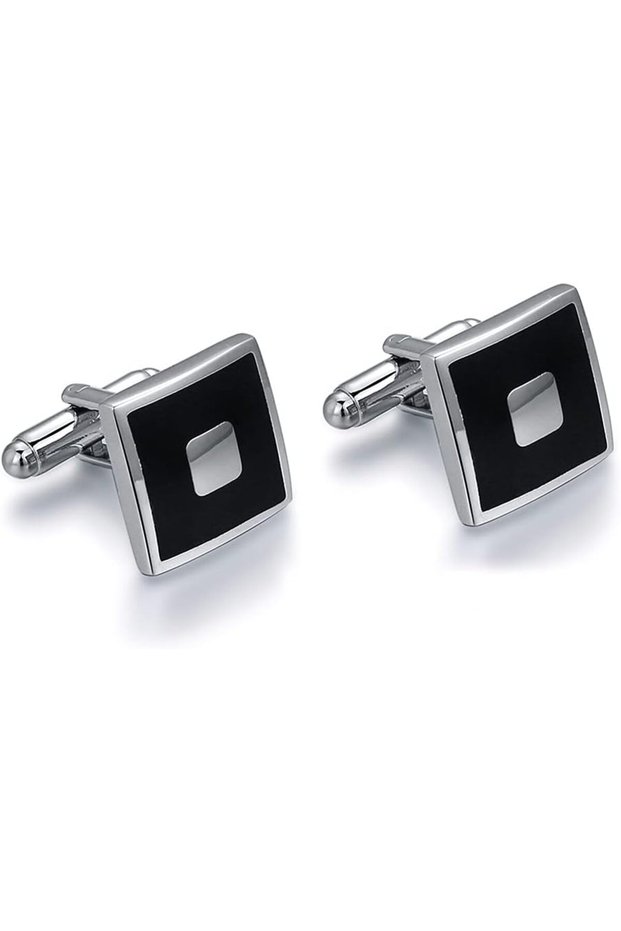 Men's Shirt Square Cufflinks (Black)
