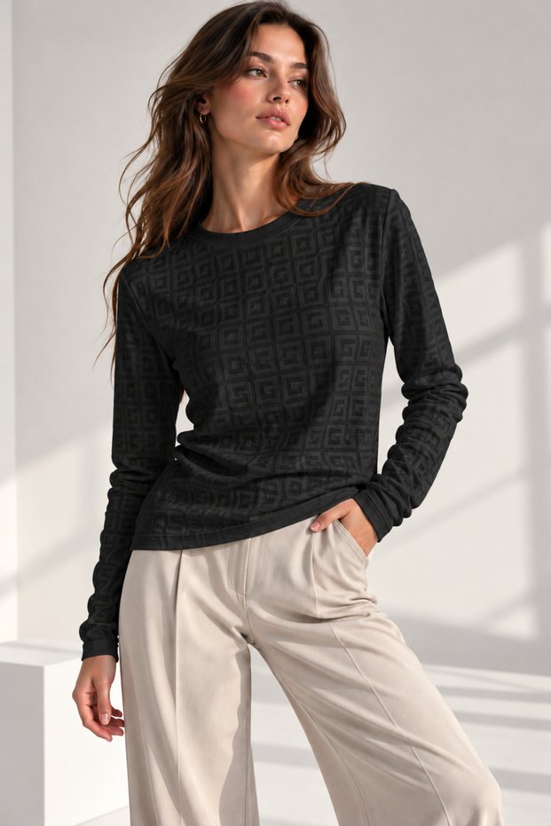 Unisex Langarmbluse mit Muster